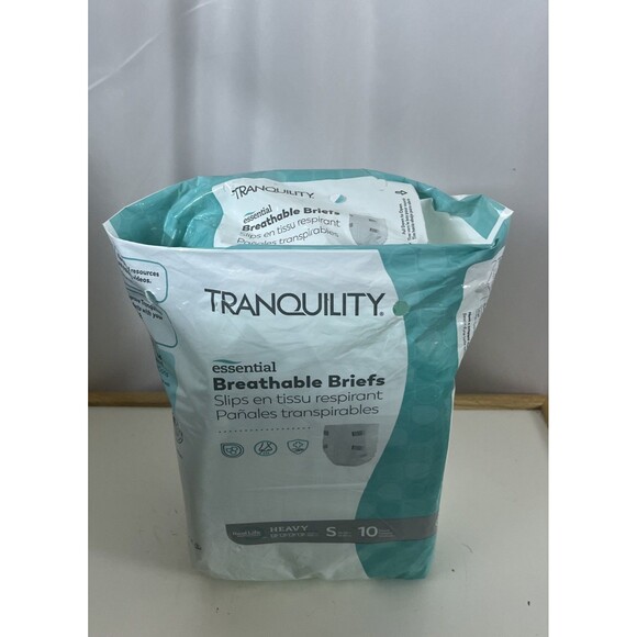 Tranquility Essential Incontinence Brief S Breathable 2744 Heavy 10 Ct - Picture 1 of 5
